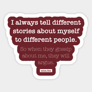 Telling different stories Sticker